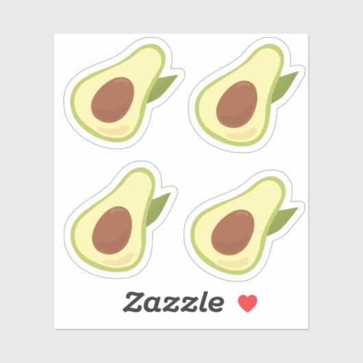Avocados pretro-stijl pastel groene set sticker (Vel)