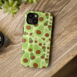 Avocado's Schattige Happy Avocado Pattern iPhone 15 Case