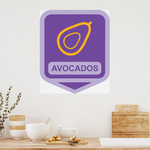 Avocados-symbool Poster