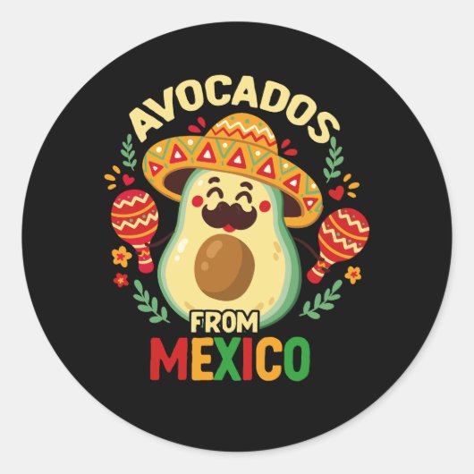 Avocado's van Mexico Mexicaanse dag vlag avocado k Ronde Sticker (Voorkant)