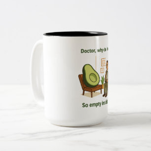 Avocadotherapie Waarom voel ik me leeg van binnen Tweekleurige Koffiemok