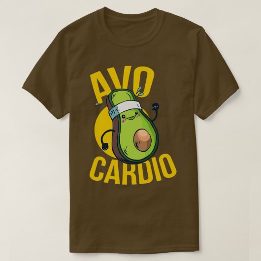 Avocardio avocado fitness grappig t-shirt (Design voorkant)