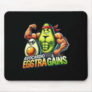 Avocardio en Eggstra Gains Grappige Gym Fitness En Muismat