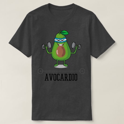 Avocardio Funny Avocado Doing Cardio T-shirt (Design voorkant)