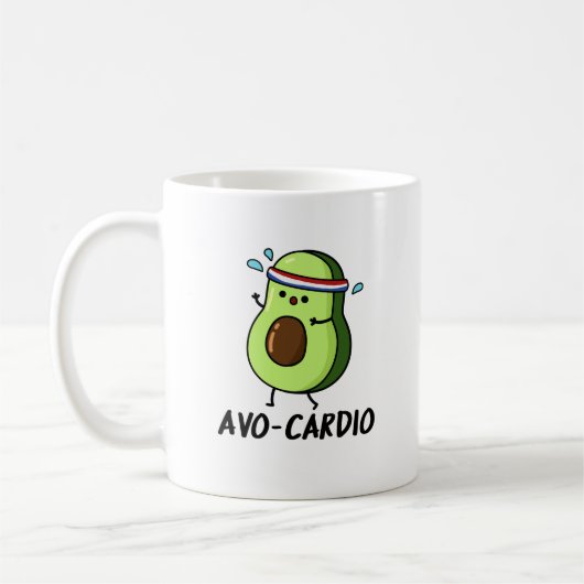 Avocardio Funny Excercise Avocado Pun Koffiemok (Links)