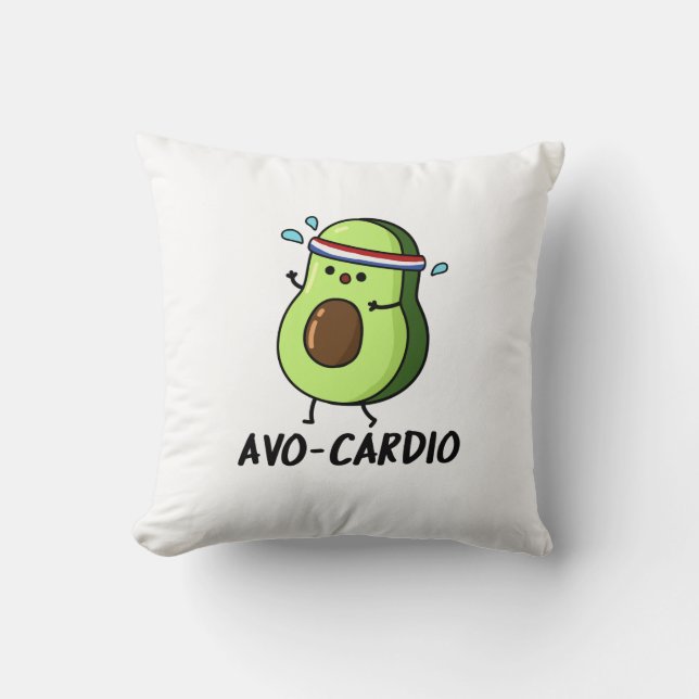 Avocardio Funny Excercise Avocado Pun Kussen (Voorkant)