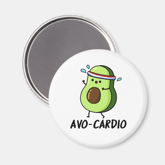 Avocardio Funny Excercise Avocado Pun Magneet (Voorkant / Achterkant)