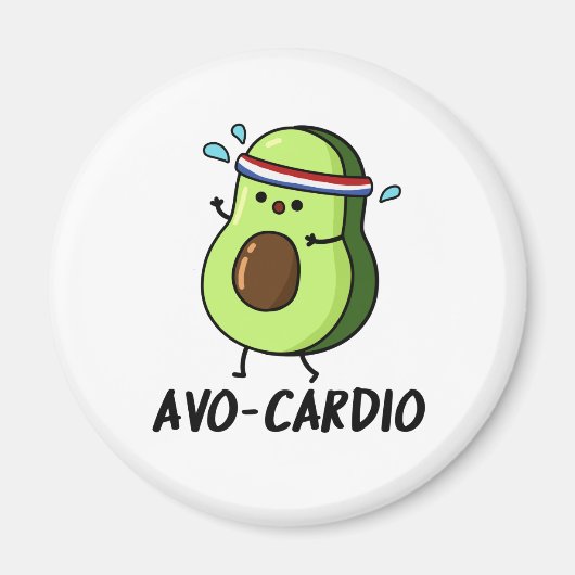 Avocardio Funny Excercise Avocado Pun Magneet (Voorkant)