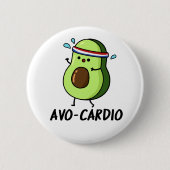 Avocardio Funny Excercise Avocado Pun Ronde Button 5,7 Cm (Voorkant)