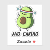 Avocardio Funny Excercise Avocado Pun Sticker (Vel)