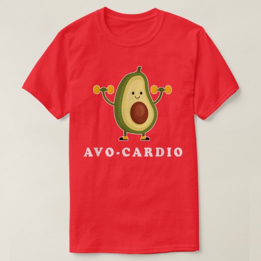 AvoCardio Funny Pun Workout Running Avocado T-shirt (Design voorkant)