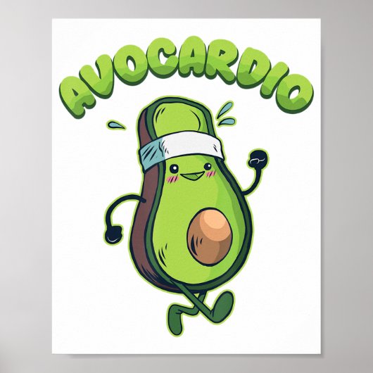 Avocardio Funny Runner Marathon Runner Poster (Voorkant)