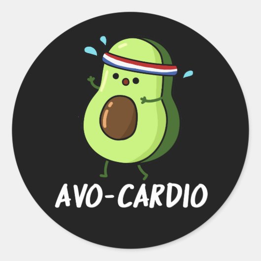 Avocardio Grappige Oefening Avocado Grappenmaker D Ronde Sticker (Voorkant)