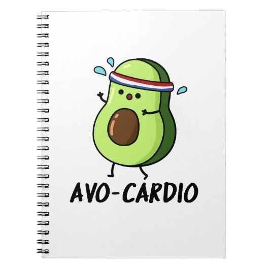 Avocardio Grappige Oefening Avocado Woordspeling Notitieboek (Voorkant)