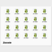 Avocardio Grappige Oefening Avocado Woordspeling Ronde Sticker (Vel)