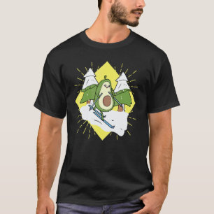 Avocardio hart fitness cardio sport skiër vegan v t-shirt
