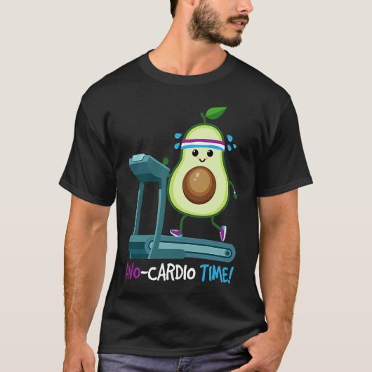 Avocardio Time! Avocado Cardio Jogging Vegan Fitne T-shirt (Voorkant)