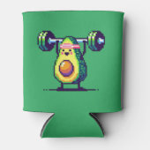 Avocardio Workout - eigenzinnige 8-bit Fitness Avo Blikjeskoeler (Voorkant)