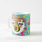 Avocardo Power Funny Cartoon Design Koffiemok (Voorkant links)
