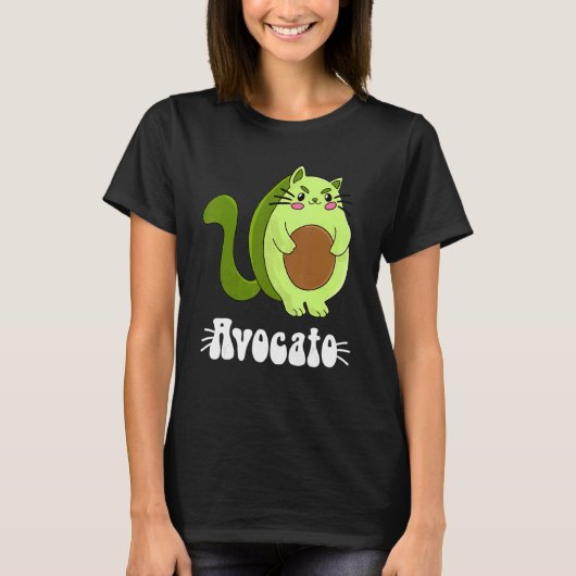 Avocato Avocado Cat Cat Owner Vegan Vegetarian T-shirt (Voorkant)