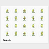 Avocato Avocado Cat Funny Food Green Ronde Sticker (Vel)