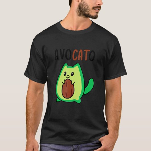 Avocato Avocado Cat Vegan T-shirt (Voorkant)
