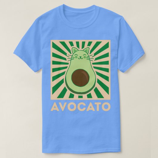 Avocato Cat Avocado Vegan Funny Retro  Gree T-shirt (Design voorkant)