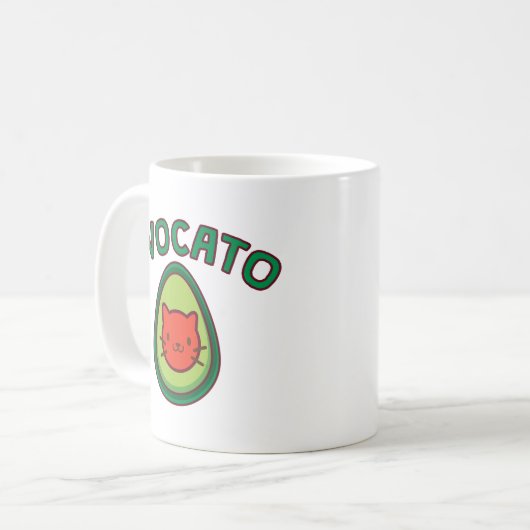 Avocato Cat en Avocado Funny Cat Lover Koffiemok (Voorkant links)
