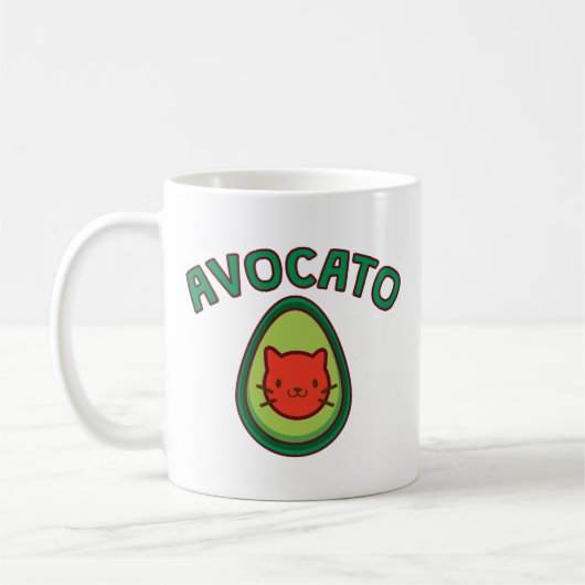 Avocato Cat en Avocado Funny Cat Lover Koffiemok (Links)