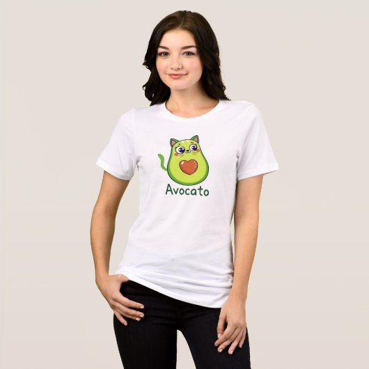 Avocato – Cute Avocado Kat Hybrid Design | Grappig Tri-Blend Shirt (Voorkant volledig)