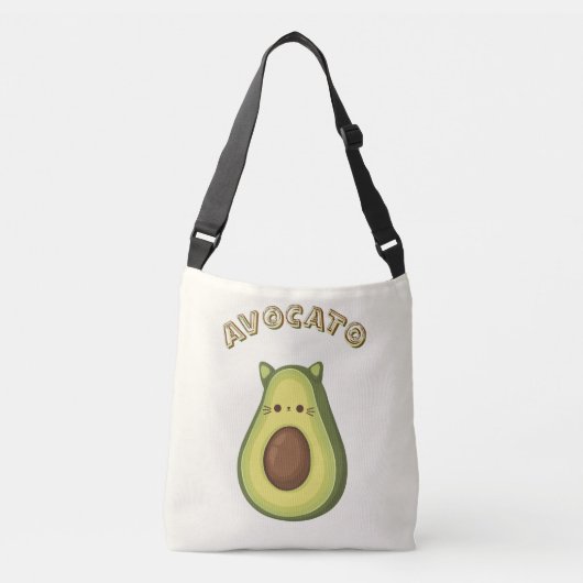 AVOCATO – Grappige Cute Kat & Avocado Liefhebbers  Crossbody Tas (Voorkant)