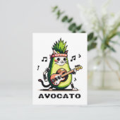 Avocato - Grappige Pixel Art Avocado Kat spelen Ba Briefkaart (Staand voorkant)