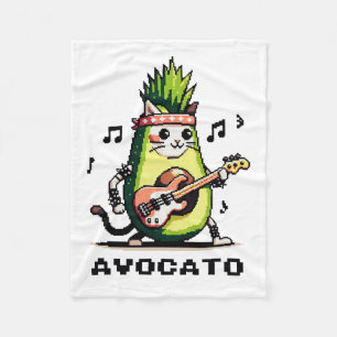 Avocato - Grappige Pixel Art Avocado Kat spelen Ba Fleece Deken