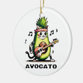 Avocato - Grappige Pixel Art Avocado Kat spelen Ba Keramisch Ornament (Links)