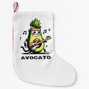 Avocato - Grappige Pixel Art Avocado Kat spelen Ba Kleine Kerstsok