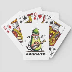 Avocato - Grappige Pixel Art Avocado Kat spelen Ba Pokerkaarten