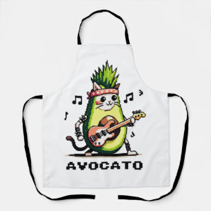 Avocato - Grappige Pixel Art Avocado Kat spelen Ba Schort