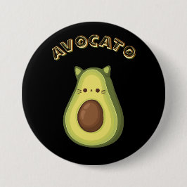 AVOCATO - Grappige Schattigee Cat & Avocado Lovers Ronde Button 7,6 Cm