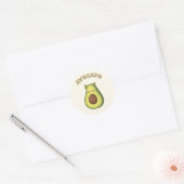 AVOCATO - Grappige Schattigee Cat & Avocado Lovers Ronde Sticker (Envelop)