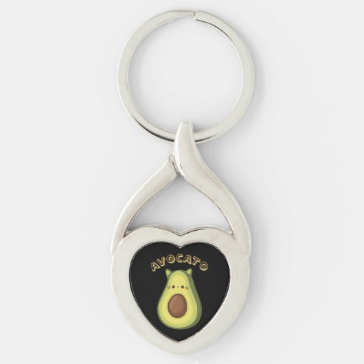 AVOCATO - Grappige Schattigee Cat & Avocado Lovers Sleutelhanger (Voorkant)