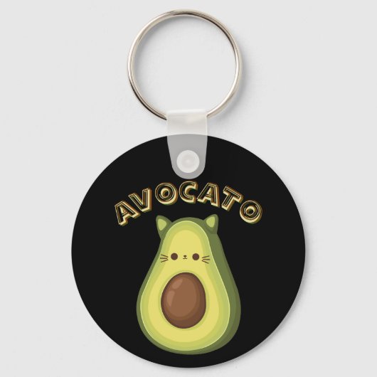AVOCATO - Grappige Schattigee Cat & Avocado Lovers Sleutelhanger (Voorkant)