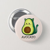 Avocato Kat Avocado Woordgrap Ronde Button 5,7 Cm (Voorkant /achterkant)