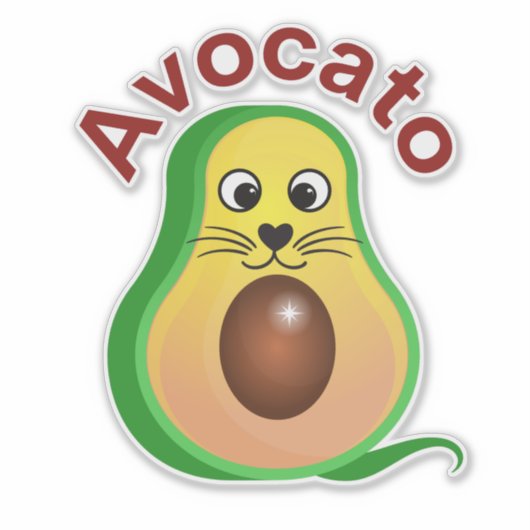 Avocato... Ontdek de vele vormen van de kat Sticker (Voorkant)