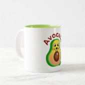 Avocato... Ontdek de vele vormen van de kat Tweekleurige Koffiemok (Voorkant links)