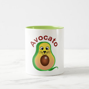 Avocato... Ontdek de vele vormen van de kat Tweekleurige Koffiemok