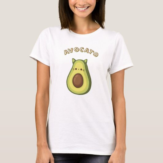 AVOCATO – Schattige Funny Cat & Avocado Lovers T-s T-shirt (Voorkant)