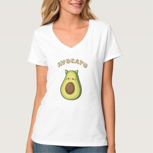 AVOCATO – Schattige Funny Cat & Avocado Lovers T-s T-shirt (Voorkant)