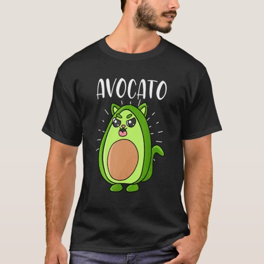 Avocato Vegan Avocado Cat Hangover Cat Owner Veget T-shirt (Voorkant)