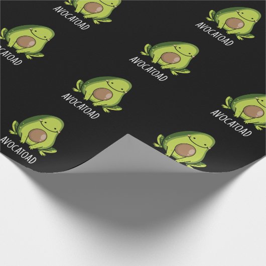 Avocatoad Grappige Avocado Toad Pun Dark BG Cadeaupapier (Hoek)