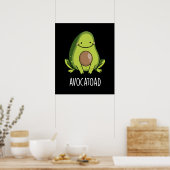 Avocatoad Grappige Avocado Toad Pun Dark BG Poster (Keuken)